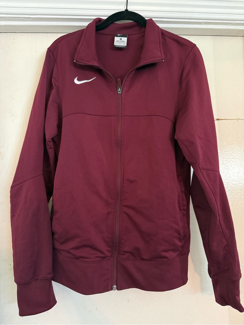 Nike Unisex Maroon Full-Zip Performance Jacket